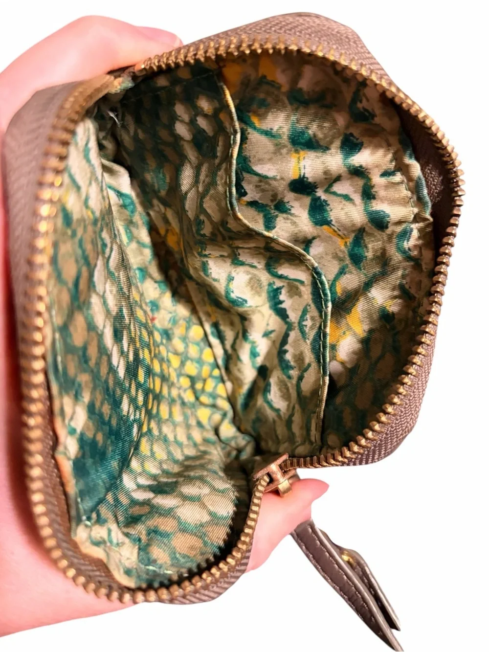 Marc Jacobs Olive Green Textured Wristlet with Gold Hardware